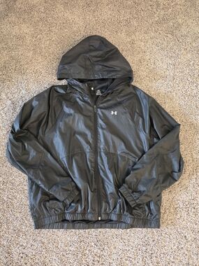 Under Armour Black Hooded Windbreaker Jacket